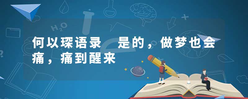 何以琛语录 是的，做梦也会痛，痛到醒来