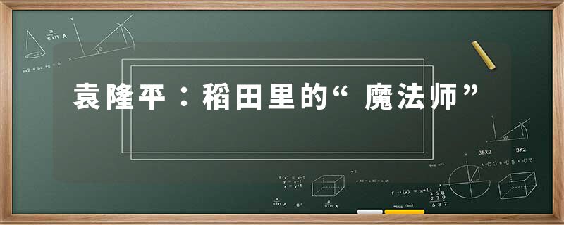 袁隆平：稻田里的“魔法师”