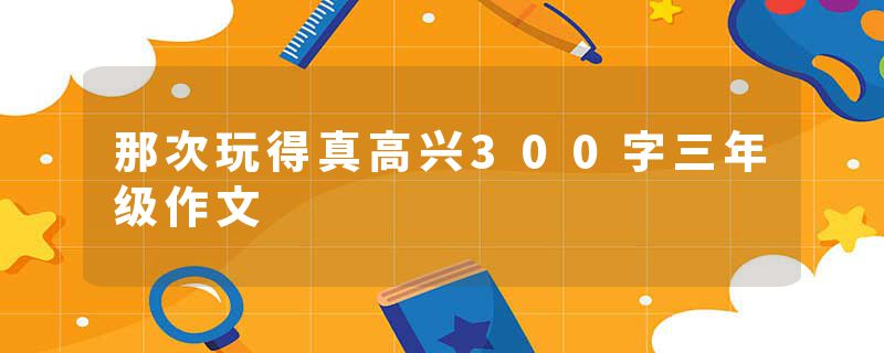 那次玩得真高兴300字三年级作文