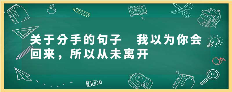 关于分手的句子 我以为你会回来，所以从未离开