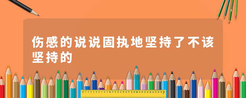 伤感的说说固执地坚持了不该坚持的