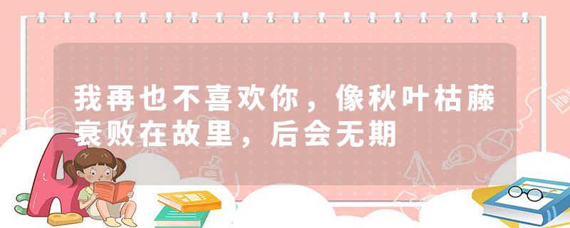 我再也不喜欢你，像秋叶枯藤衰败在故里，后会无期