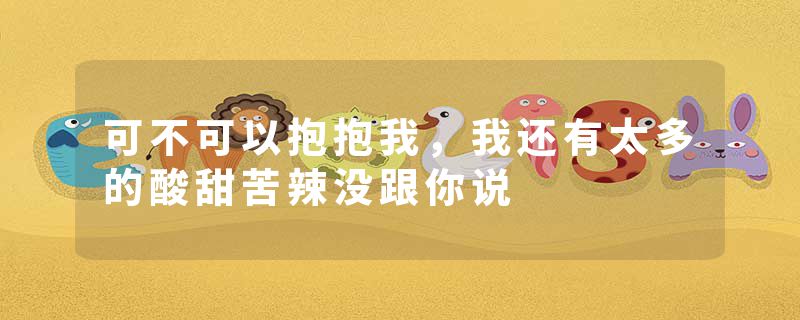 可不可以抱抱我，我还有太多的酸甜苦辣没跟你说