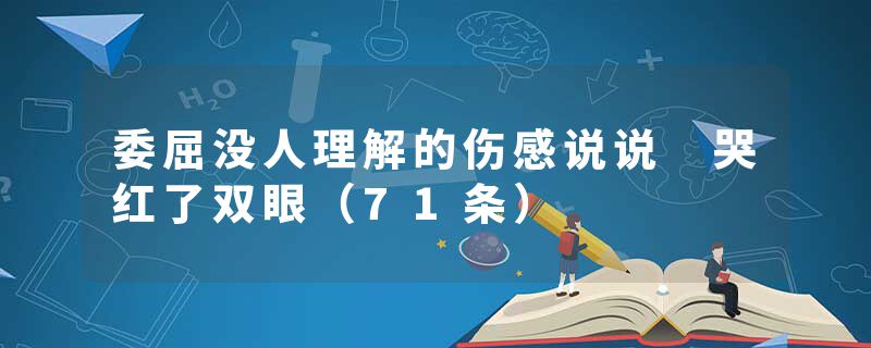 委屈没人理解的伤感说说 哭红了双眼（71条）