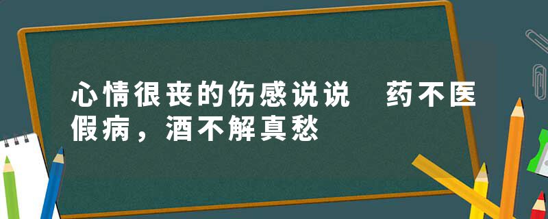 心情很丧的伤感说说 药不医假病，酒不解真愁