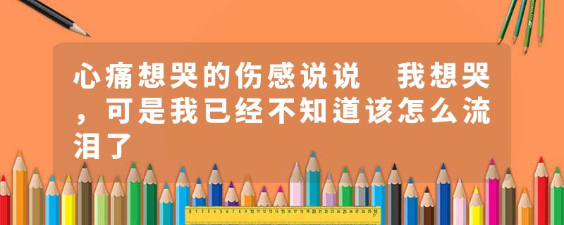 心痛想哭的伤感说说 我想哭，可是我已经不知道该怎么流泪了