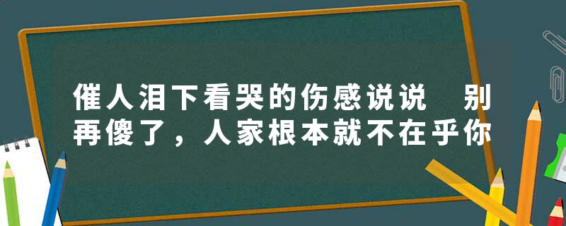 催人泪下看哭的伤感说说 别再傻了，人家根本就不在乎你