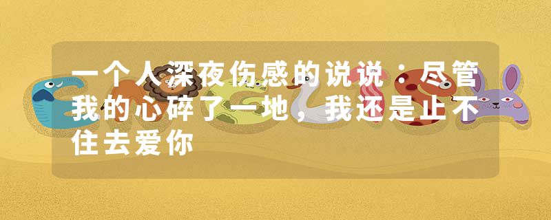 一个人深夜伤感的说说：尽管我的心碎了一地，我还是止不住去爱你